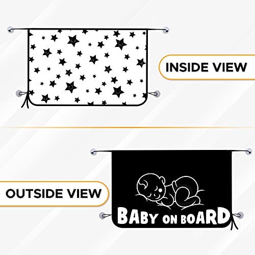 EcoNour Magnetic Car Side Window Sun Shade for Baby | Car Sun Shade for Window with Heat, Glare & UV Protection | Baby Car Window Shades Ensures Privacy Protection | 1 Piece (26 x 19 Inches)