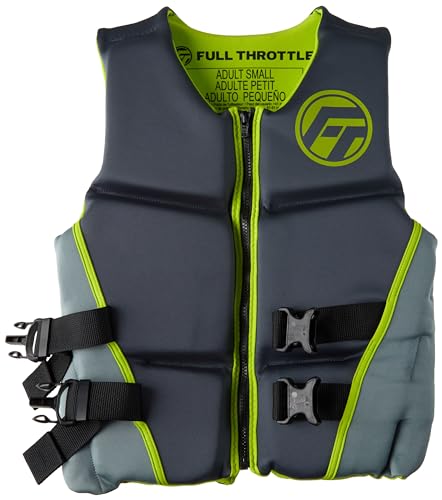Full Throttle Adult Rapid Dry Flex Back Life Jacket, Green, Medium