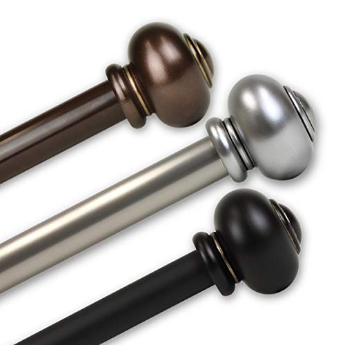 Rod Desyne 1" Rotunda Curtain Rod, 28-48 inch, Black