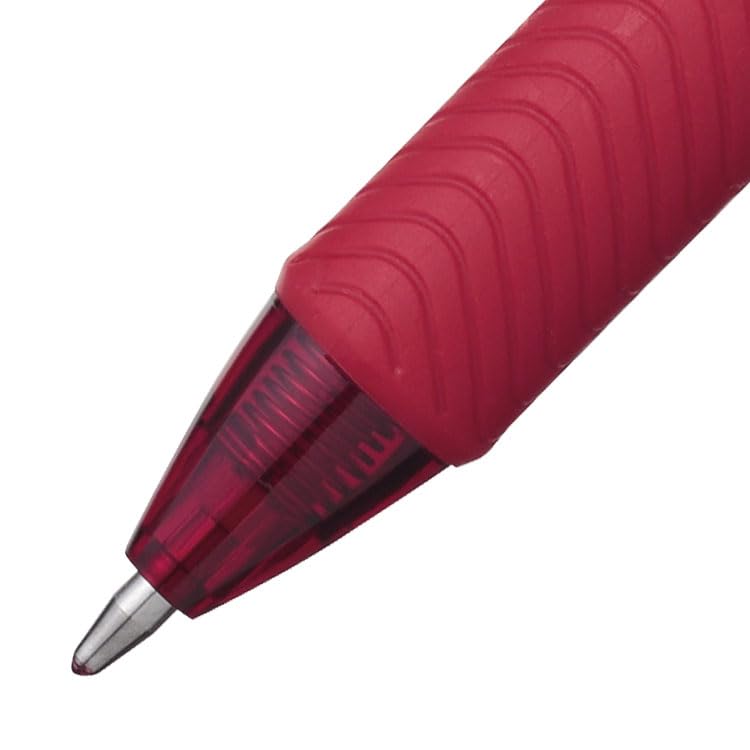 Pentel EnerGel-X Retractable Liquid Gel Pen (1.0mm) Metal Tip, Red Ink, Box of 12 (BL110-B)