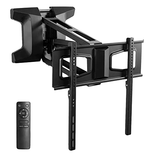 VIVO Motorized Fireplace TV Wall Mount for 37 to 70 inch Screen up to 77 lbs, Height Adjustable Electric Pull Down Mantel Bracket, Black, MOUNT-E-MM070