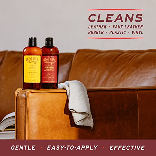 Leather Honey Leather Cleaner: Non-Toxic Leather Care Made in the USA Since 1968. Deep Cleans Leather, Faux & Vinyl - Couches, Car Seats, Purses, Tack, Shoes & Bags. Safe Any Colors & White Leather