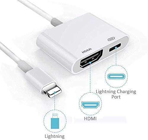 Apple MFi Certified Lightning to HDMI Digital AV Adapter 1080P HD Video HDMI Sync Screen Connector Cable with Charging Port Compatible with iPhone 14/13/12/11/ X/ 8/7/ iPad on HDTV/Projector/Monitor…