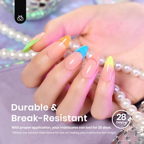 Beetles Gel Nail Tips Long Coffin Pre-Etched Nail Tips, 12 Sizes 288Pcs Pre Shaped Clear Gel Nail Tips Full Cover False Nail Tips Acrylic Glue on Nails Extension Fake Nails Manicure Gifts for Women