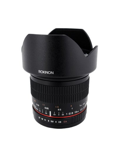 Rokinon 10mm F2.8 ED AS NCS CS Ultra Wide Angle Lens Canon EF-S Type for Canon Digital SLR Cameras (10M-C), Black