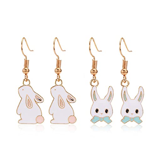 DIYANMMY Easter Bunny Alloy Dangle Drop Earrings Set Cute Funny Animal Jewelry Holiday Accessories for Women (Holiday Drop Earrings)