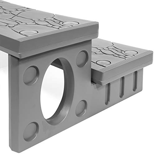 XtremepowerUS Premium Multi Purpose 2-Step Spa Hot Tub Pool RV Campers Deck Steps Lightweight Sided Step (Gray)