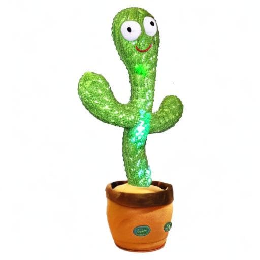 Pbooo Dancing Talking Cactus Mimicking Toy,Talking Repeat Singing Sunny Cactus Toy 120 Pcs Songs for Baby 15S Record Your Sound Sing+Dancing+Recording+LED