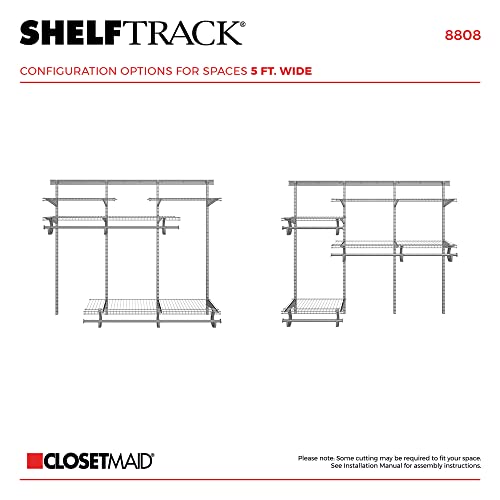 ClosetMaid ShelfTrack Wire Closet Organizer System and ShelfTrack 2ft. to 4ft. Adjustable Closet Organizer Kit, White