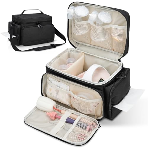 GDNasist Breast Pump Bag for Spectra S1 and S2, Pumping Bag with Waterproof Mat for Pump Accessories, Pump Bag for Work, Travel and Family Use