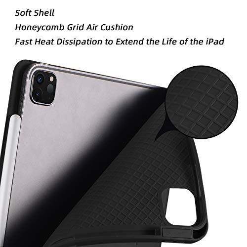 SIWENGDE Case for iPad Pro 11 Inch 4th/3rd/2nd Generation 2022/2021/2020 with Pencil Holder [Support iPad 2nd Pencil Charging] Slim Trifold Stand Smart Protective Cover, Auto Wake/Sleep(Black)