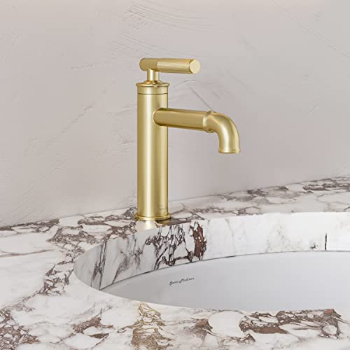 Swiss Madison Well Made Forever SM-BF90BG Avallon Single Hole, Single-Handle Sleek, Bathroom Faucet (Brushed Gold)