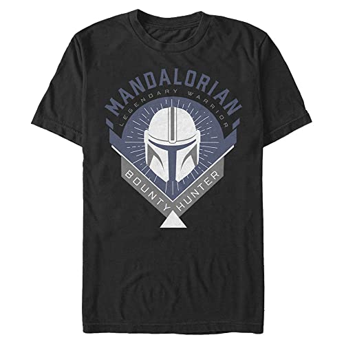 Star Wars Big & Tall Mandalorian Crest Men's Tops Short Sleeve Tee Shirt, Black, Large