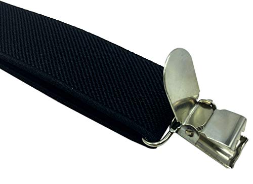 LOLELAI Suspenders for Women and Men | Elastic, Adjustable, Y-Back | Pant Clips, Tuxedo Braces (6, White)