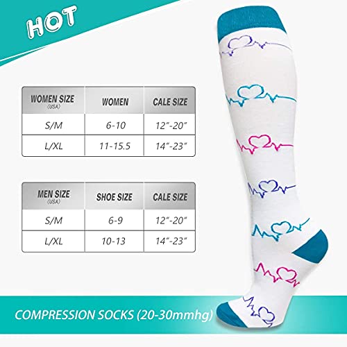 5 Pairs Copper Compression Socks for Women & Men Circulation - Best Support for Running Athletics Nursing Travel (13 Purple/Red/Blue, Large-X-Large)