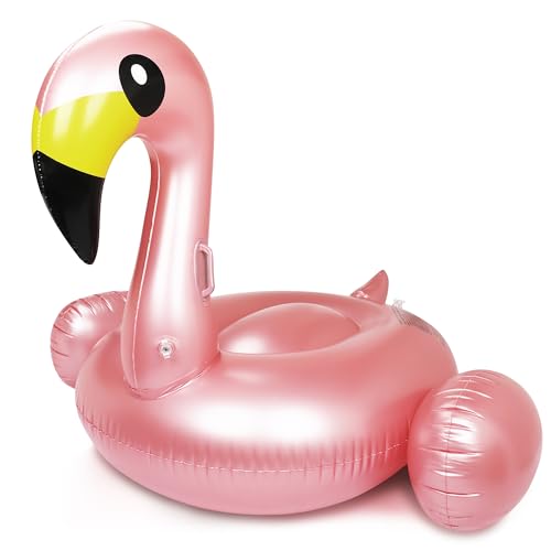 Giant Inflatable Flamingo Pool Float with Fast Valves Summer Beach Swimming Pool Floatie Lounge Floating Raft Party Decorations Toys for Adults （M Size）