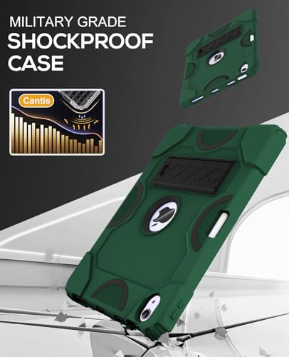 Cantis Case for iPad Air 11-inch M2 (2024), iPad Air 5th Generation (2022)/ iPad Air 4th Gen (2020) 10.9 Inch, Heavy Duty Shockproof Rugged Protective for iPad Air Case, Alpine Green+Black