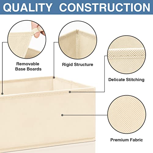 Criusia Drawer Organizer Clothes 12 Pack, Dresser Organizer for Nursery Bedroom Closet Organization and Storage - Baby Clothes Organizer Bins - Drawer Divider for Sock Underwear Bra Ties (Beige)