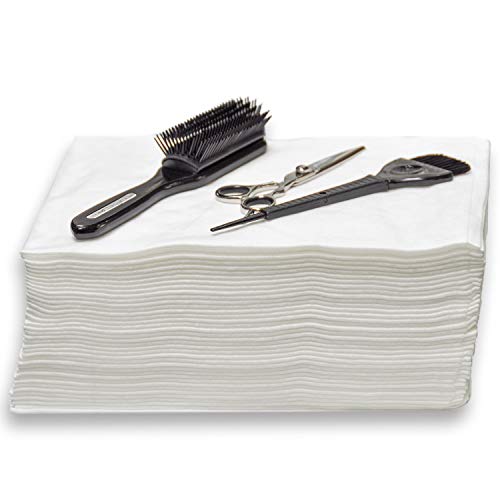 DAVELEN Essential Disposable Hair Towel for Women, 100 Pack 32 inch X 16 inch, Super Absorbent Quick Dry Hair for Drying Curly, Long & Thick Hair (White) (100)
