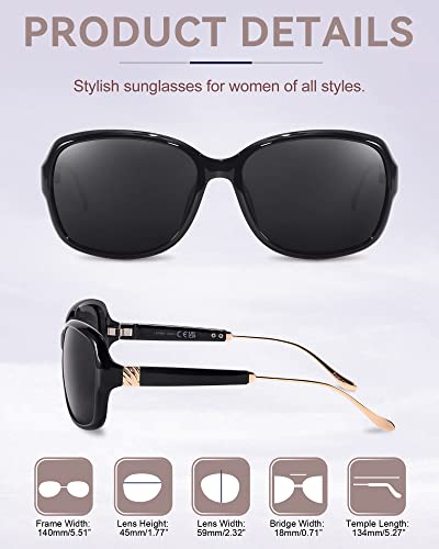 FIMILU Retro Polarized Sunglasses for Women, Vintage Classic Fashion Shades UV400 Trendy Sun Glasses for Driving, Traveling