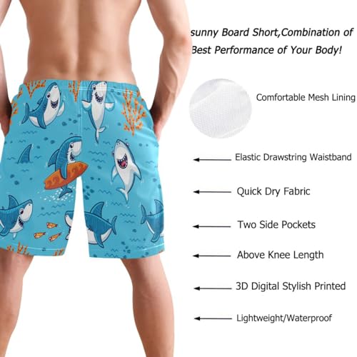 visesunny American Flag Cool Gun Men Beach Shorts Hot Summer Swim Trunks Sports Running Bathing Suits with Mesh Lining