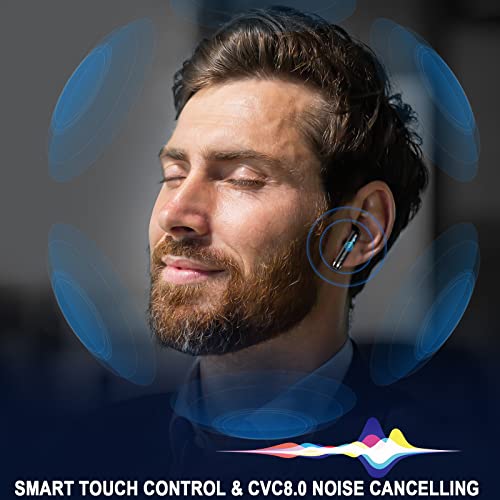 Bluetooth 5.3 Earbuds with LED Display, Bass Stereo, Noise Cancelling Mic, 40H Playback - Waterproof Sports Earphones for Android/iOS