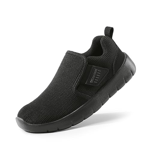 DREAM PAIRS Boys Girls Shoes Kids Slip on EZ-Ons Tennis Running Athletic Sports Sneakers,Size 11 Little Kid,Black,Luca-1