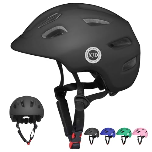 XJD Toddler Helmet Kids Bike Helmet Baby Multi-Sport Adjustable Skateboard Helmet for Kids Boys Girls Infant Helmet Lightweight for Age 1 and Older (Black, X-Small: 18.11"-20.08" / 46-51 cm)