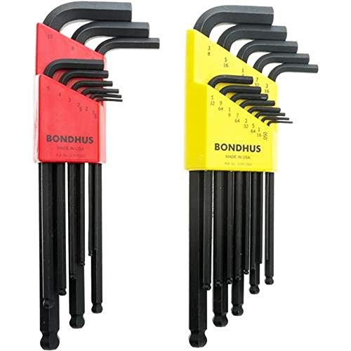 Bondhus 20199 Balldriver L-Wrench DoublePK, 10999 1.5-10mm & 10937 0.050-3/8", Multicolor, One Size