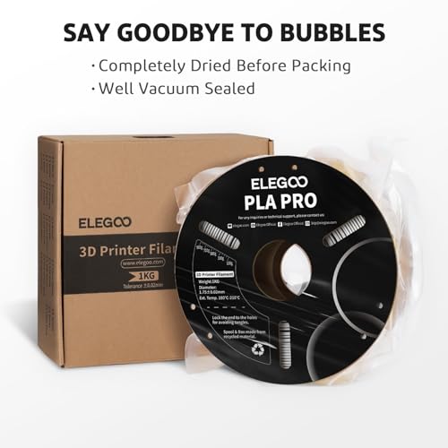 ELEGOO PLA+ Filament 1.75mm Black 1KG, High Toughness PLA Plus 3D Printer Filament Dimensional Accuracy +/- 0.02mm, 1kg Spool(2.2lbs) for Most FDM 3D Printers