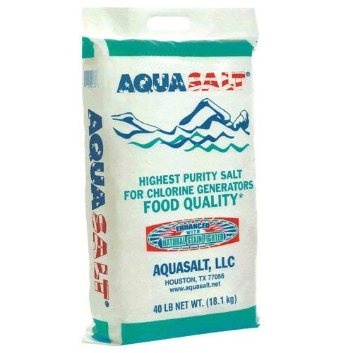 AQUASALT Aquasalt-40 Swimming Pool and Spa Chlorine Generator Salt-40 lbs. Pound, White
