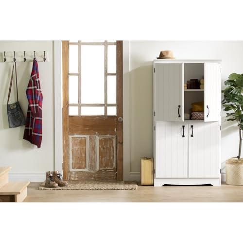 South Shore Farnel 4-Door Storage Cabinet-Pure White, Tall