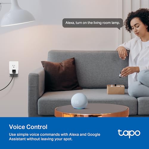 TP-Link Tapo Wi-Fi Smart Plug, 𝗘𝗻𝗲𝗿𝗴𝘆 𝗠𝗼𝗻𝗶𝘁𝗼𝗿𝗶𝗻𝗴, Compatible with Alexa & Google Home & Samsung SmartThings, Timer, 15A/1800W Max, ETL Certified, 2.4G Wi-Fi Only, Tapo P115(2-Pack)