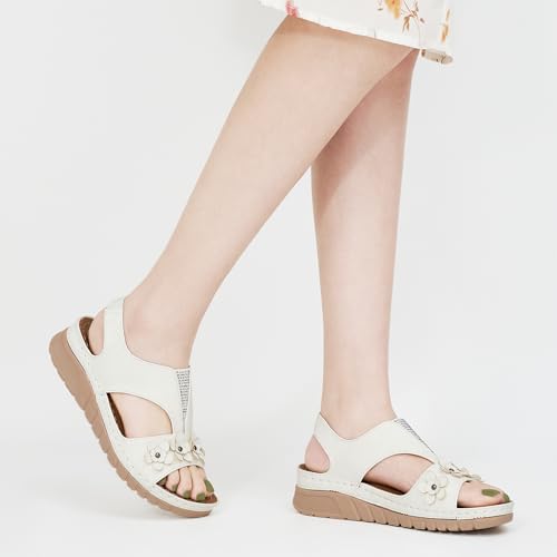 HARENCE Wedge Sandals for Women Dressy: Comfortable Walking Platform Sandals Casual Summer Open Toe Beach Shoes