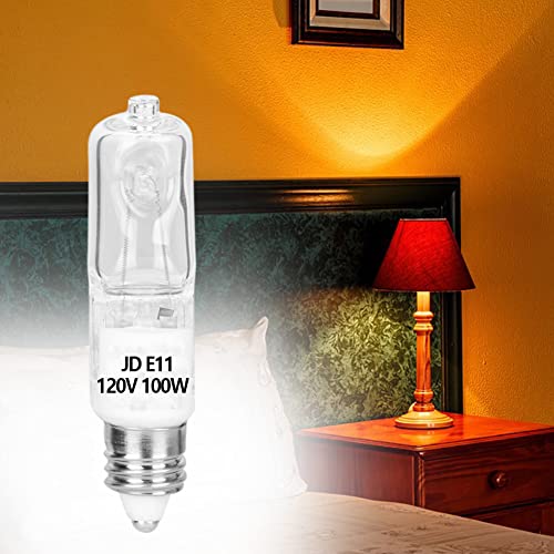 haraqi 4 Pack JD E11 120V 50 Watt Halogen Bulbs,Mini Candelabra Bulbs for House Lighting Fixtures,Ceiling Lamps,Table Lamps,Cabinet Lighting