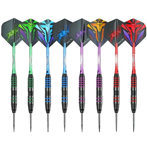 WINSDART Darts Metal Tip Set Professional Metal Darts for Dartboard Steel Tip Darts with Nonslip Iron Barrel Aluminum Dart Shafts,Extra Flights,Dart Sharpener,Gift Box