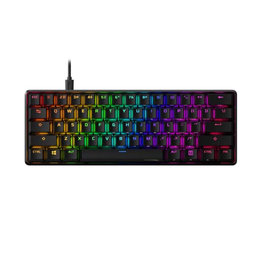 HyperX Alloy Origins 60 - Mechanical Gaming Keyboard - Ultra Compact 60% Form Factor - Linear Red Switch - Double Shot PBT Keycaps - RGB LED Backlit - NGENUITY Software Compatible - Pink