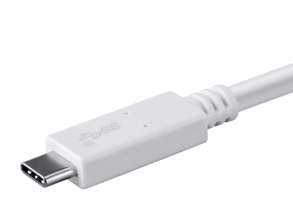 Monoprice USB Type-C to Type-C 3.1 Gen 2 Cable - 10Gbps, 5 Amp, 30AWG, 3.3 Feet, White - Essential Series