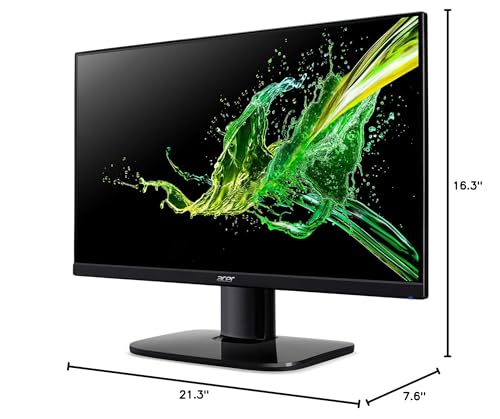 Acer KC242Y Hbi 23.8" Full HD (1920 x 1080) Zero-Frame Gaming Office Monitor | AMD FreeSync Technology | 100Hz | 1ms (VRB) | Low Blue Light | Tilt | HDMI & VGA Ports,Black