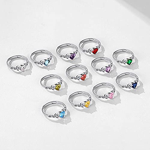 ChicSilver 925 Sterling Silver Claddagh Heart Promise Ring for Women Simulated Tourmaline October Birthstone Eternity Bands Wedding Rings Good Luck Irish Celtic Jewelry