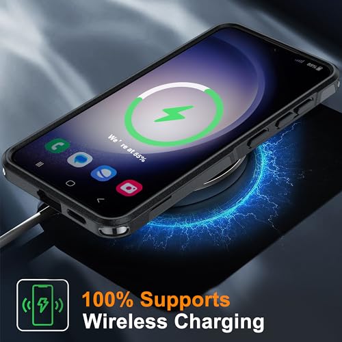 Oterkin for Samsung Galaxy S24 Case, [10FT Military Grade Protection] Galaxy S24 Case [Shockproof][Heavy Duty Dropproof] S24 Phone Case [Non-Slip Slim] Protective Case for Samsung S24 (B-Black)