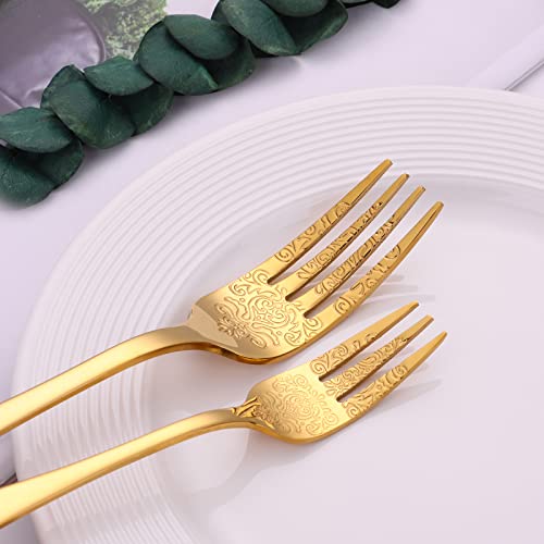 Mafier 20-Piece Stainless Steel, Service for 4, Gold Cutlery Silverware Durable Tableware Knife Spoon Fork Set, Mirror Polished and Dishwasher Safe