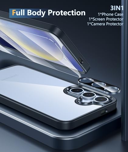 FNTCASE for Samsung Galaxy S24-Plus Case: Clear Military Grade Shockproof Anti Yellowing Slim S24+ Phone Cover, Protective Rugged Case for S24+ Plus, Clear