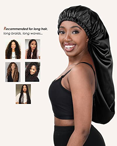 Long Bonnet Braid Bonnets for Sleeping Satin Bonnet Silk Bonnet Hair Braid Bonnet for Sleeping Bonnets for Black Women