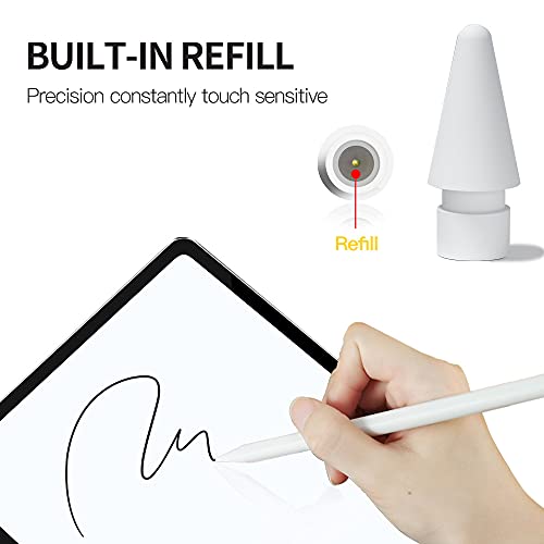 Replacement Tips Compatible with Apple Pencil 2 Gen iPad Pro Pencil - iPencil Nib for iPad Pencil 1 st/Pencil 2 Gen White 12 Pack