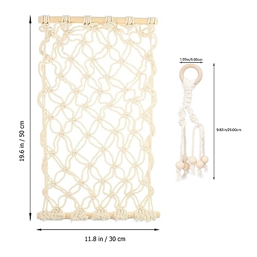 yuxiaoshi Fruit Basket Hammock Under Cabinet Woven Vegetable Hanging Basket with Banana Hanger Fruit Storage for Kitchen Mesh Fruit Holder Organization for Home Dining Room Decor (Black)