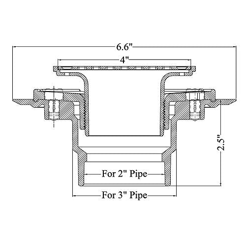 4-1/4 Square Shower Drain for Low Profile Shower Pan Nickel Brushed with Various Finish Style (Pattern1)