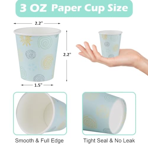 Lamosi Small Paper Cups, 3oz Disposable Bathroom Cups, Mini Mouthwash Cups, Water Cups Disposable Coffee Cups for Bathroom, Travel, Party, Picnic, Snack, BBQ (300 Pack)