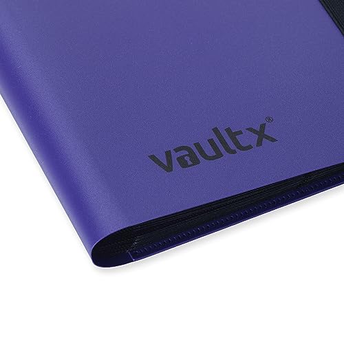 Vault X 4 Pocket Trading Card Strap Binder, 160 cards, Standard, 20 Side-Loading Pages, Folder for Collectible Card Games, Sports, TCG (Black)