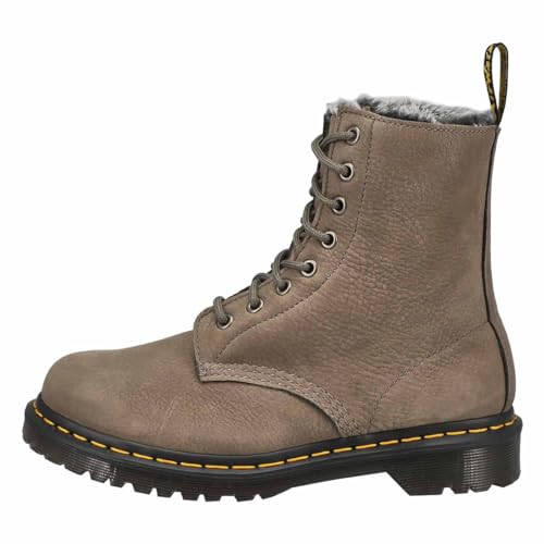 Dr. Martens Women's 1460 Serena Fashion Boot, Nickel Grey Milled Nubuck Wp, 5